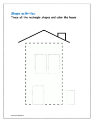 Trace all the rectangle shapes and color the house