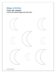 Trace all the crescent shapes and color them