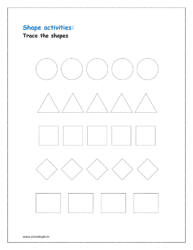 free printable shapes worksheet to trace the shapes
