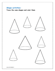 Trace the cone shapes and color them