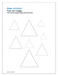 Trace all the triangle shapes and color them