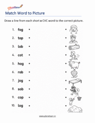 Short O CVC Worksheets printable for Kindergarten
