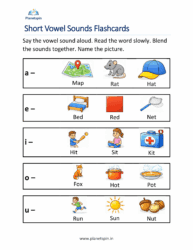 Flashcards of short vowel sounds