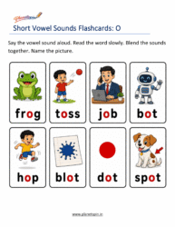 Printable kindergarten vowel sound learning cards