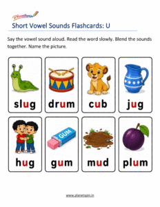 Printable CVC short vowel worksheets for kindergarten