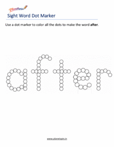 Dab after printable worksheet