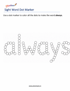 Dab always printable worksheet