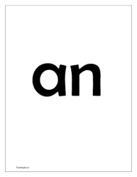 free printable flash card for sight word 'an'