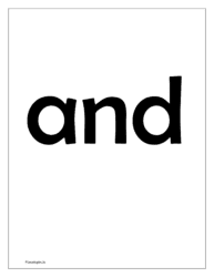 free printable flash card for sight word 'and'