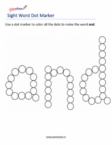 Dab the word and printable worksheet