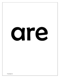 free printable flash card for sight word 'are'