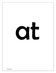 free printable flash card for sight word 'at'