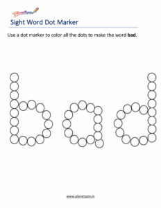 dab bad printable worksheet
