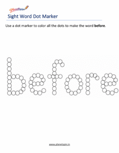 Dab before printable worksheet