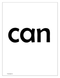 flash card for sight word 'can'