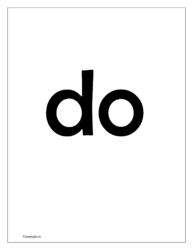 free printable flash card for sight word 'do'