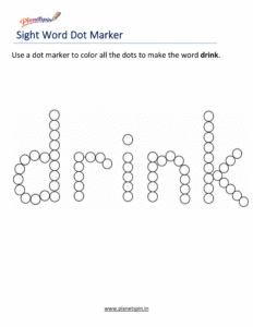 Dab drink printable worksheet