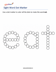 Dab eat printable worksheet