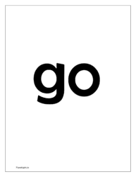 flash card for sight word 'go'