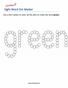 Dab green printable worksheet