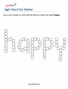 Dab happy printable worksheet