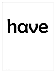 flash card for sight word 'have'