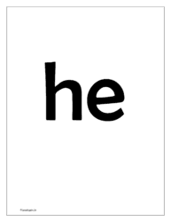 flash card for 'he'