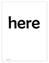 flash card for 'here'