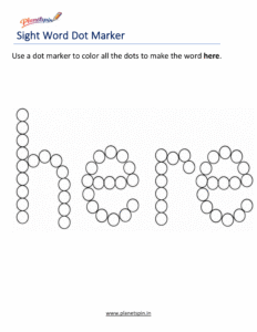 Dab the word here printable worksheet