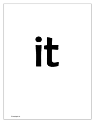 flash card for sight word 'it'