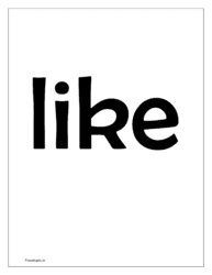 flash card for 'like'