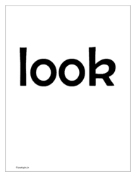 flash card for sight word 'look'