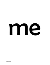 flash card for sight word 'me'