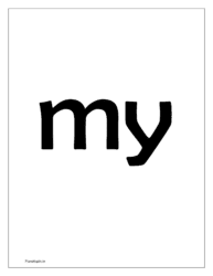 flash card for 'my'