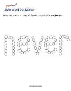 Dab never printable worksheet