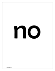 flash card for sight word 'no'