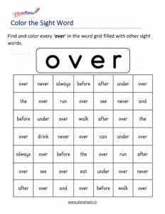 Color every over in the word grid