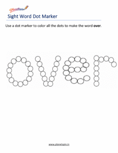 Dab over printable worksheet