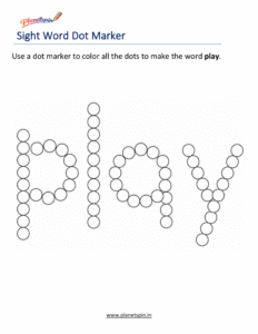 Dab the word play printable worksheet