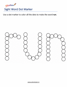 Dab run printable worksheet
