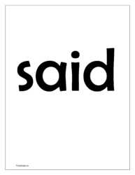 flash card for sight word 'said'