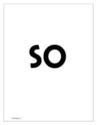 flash card for sight word 'so'