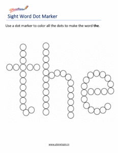Dab the word the printable worksheet