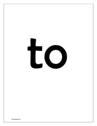 free printable flash card for sight word 'to'