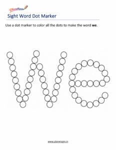 Dab the word we printable worksheet