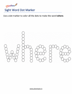 Dab where printable worksheet