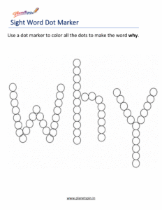 Dab why printable worksheet