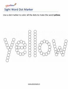 Dab yellow printable worksheet