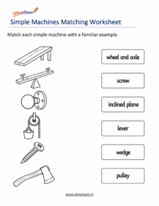 simple machines matching worksheet
