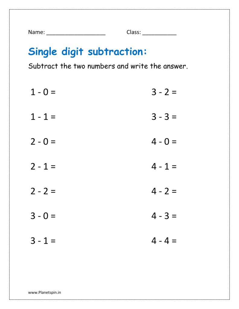 Subtract the two numbers and write the answer